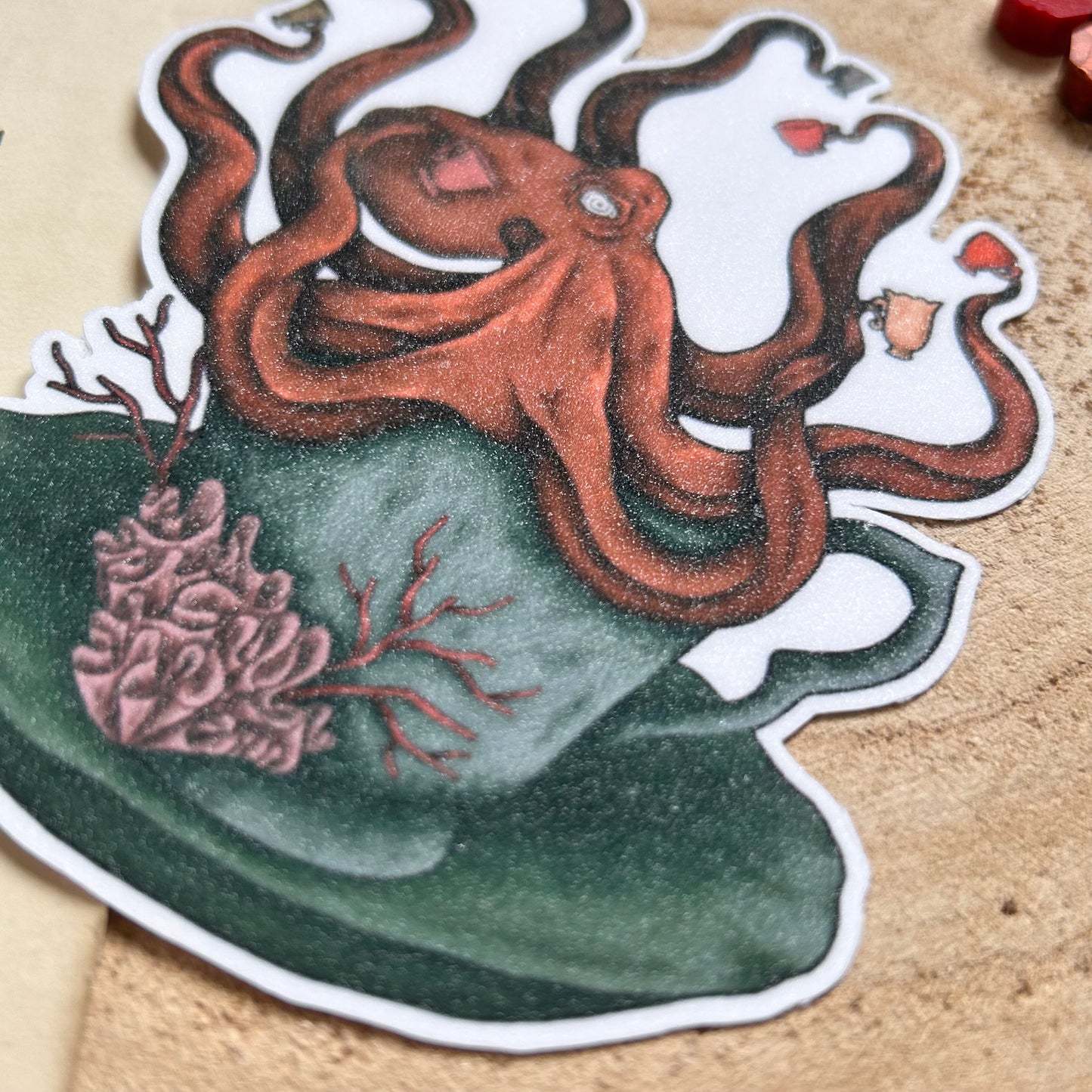 SUGAR GLITTER OCT~TEA~PUS: VINYL STICKER