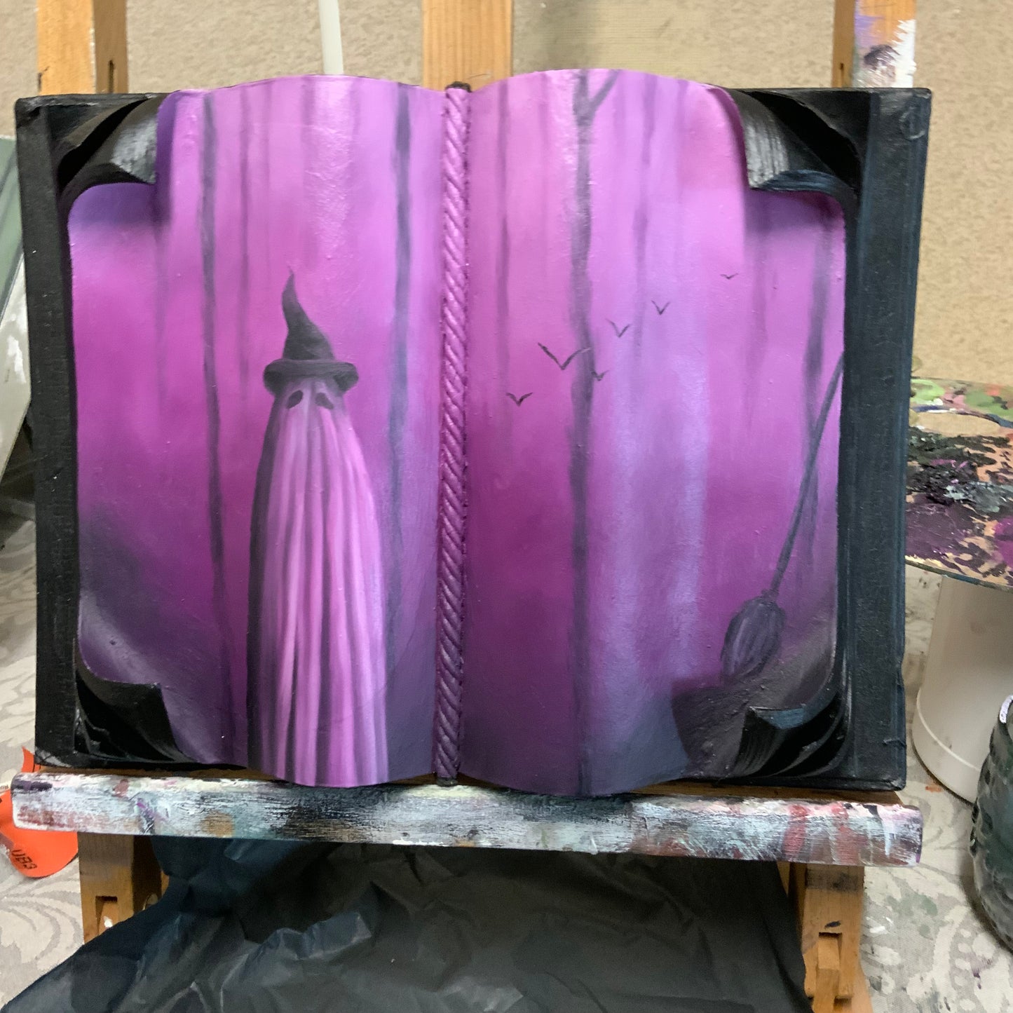 ‘The witch in the storybook’ original oil painting