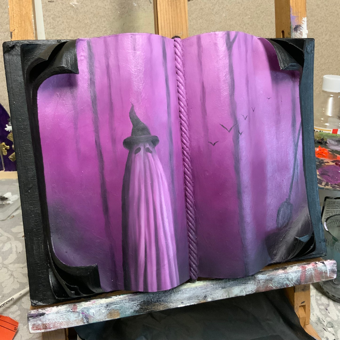 ‘The witch in the storybook’ original oil painting
