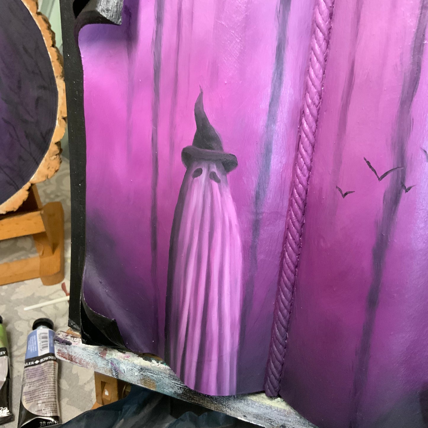 ‘The witch in the storybook’ original oil painting
