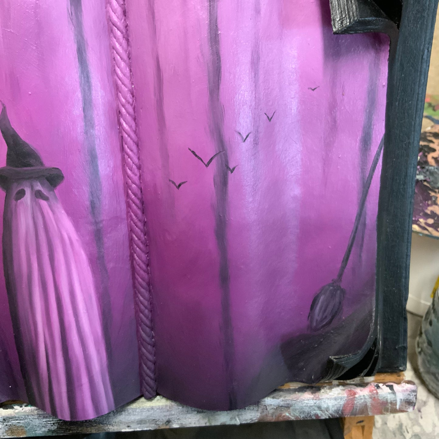 ‘The witch in the storybook’ original oil painting
