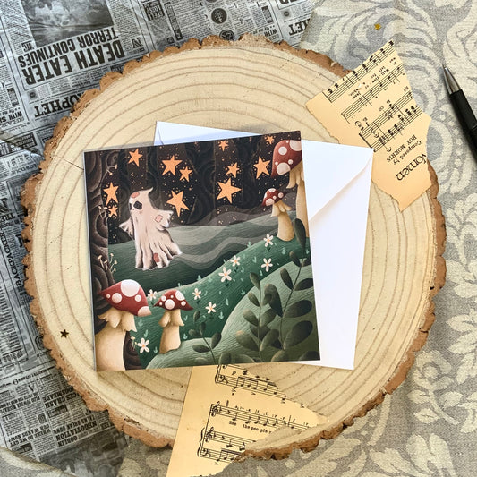 Woodland ghostie greetings card