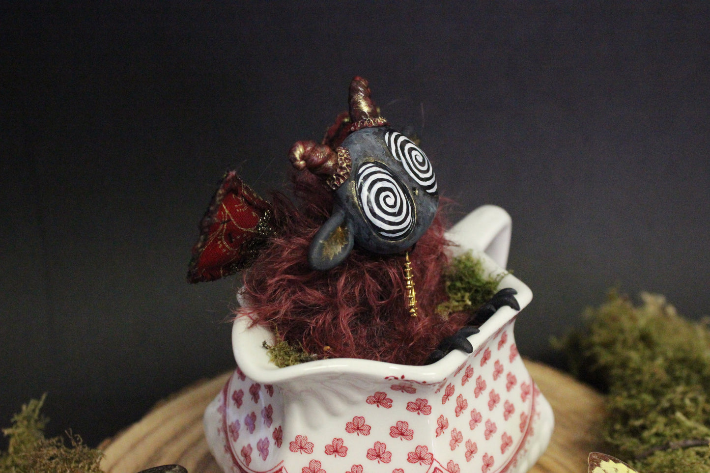 Cinnabar the Moth Teacup Critter