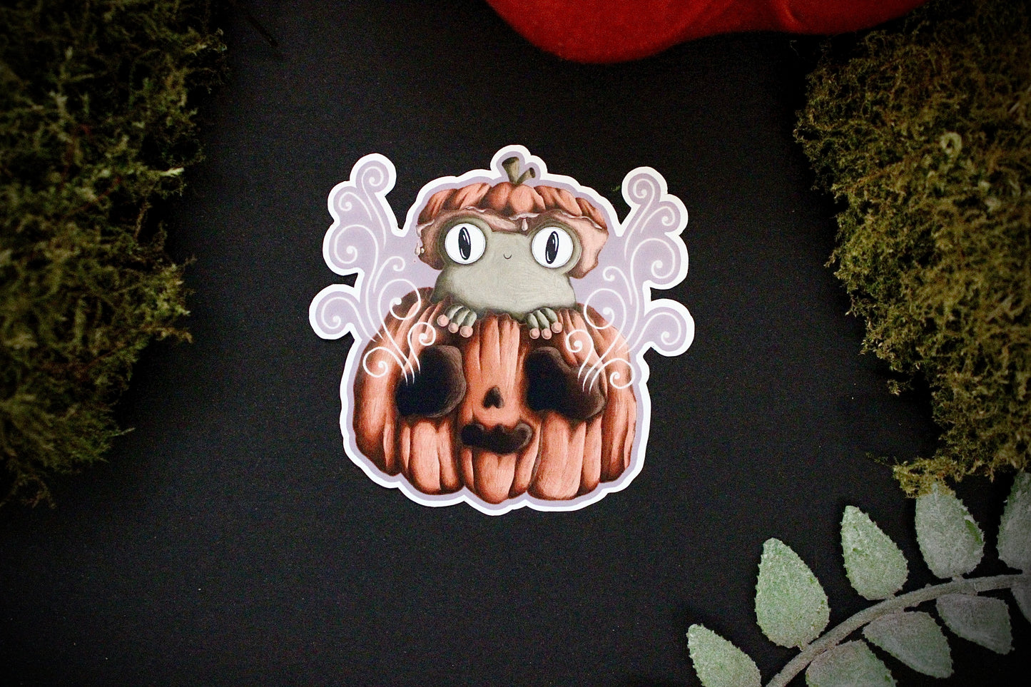 Pumpkin frog sticker