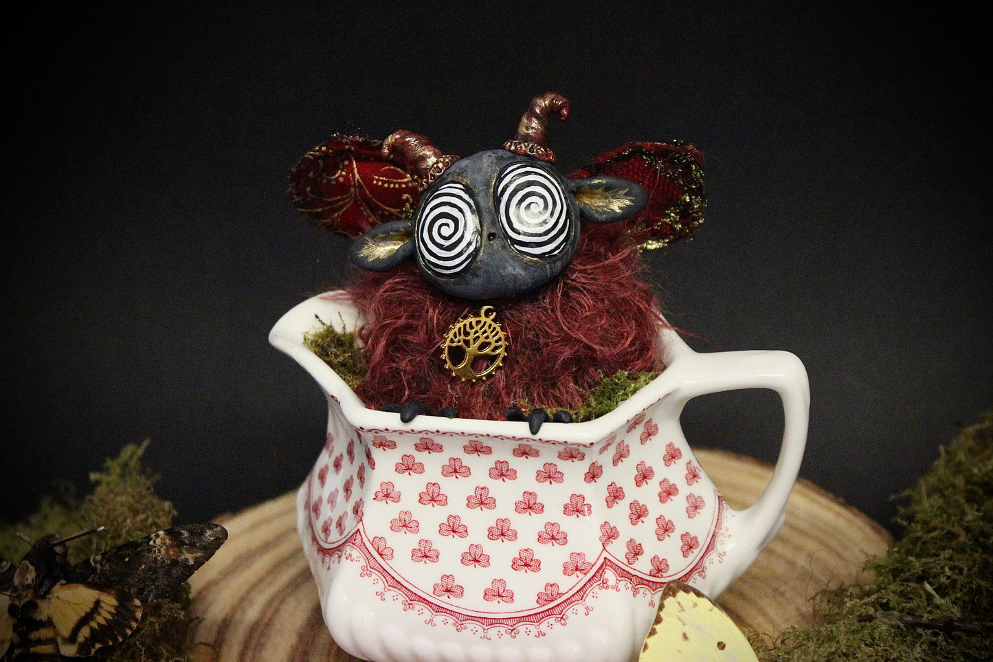 Cinnabar the Moth Teacup Critter