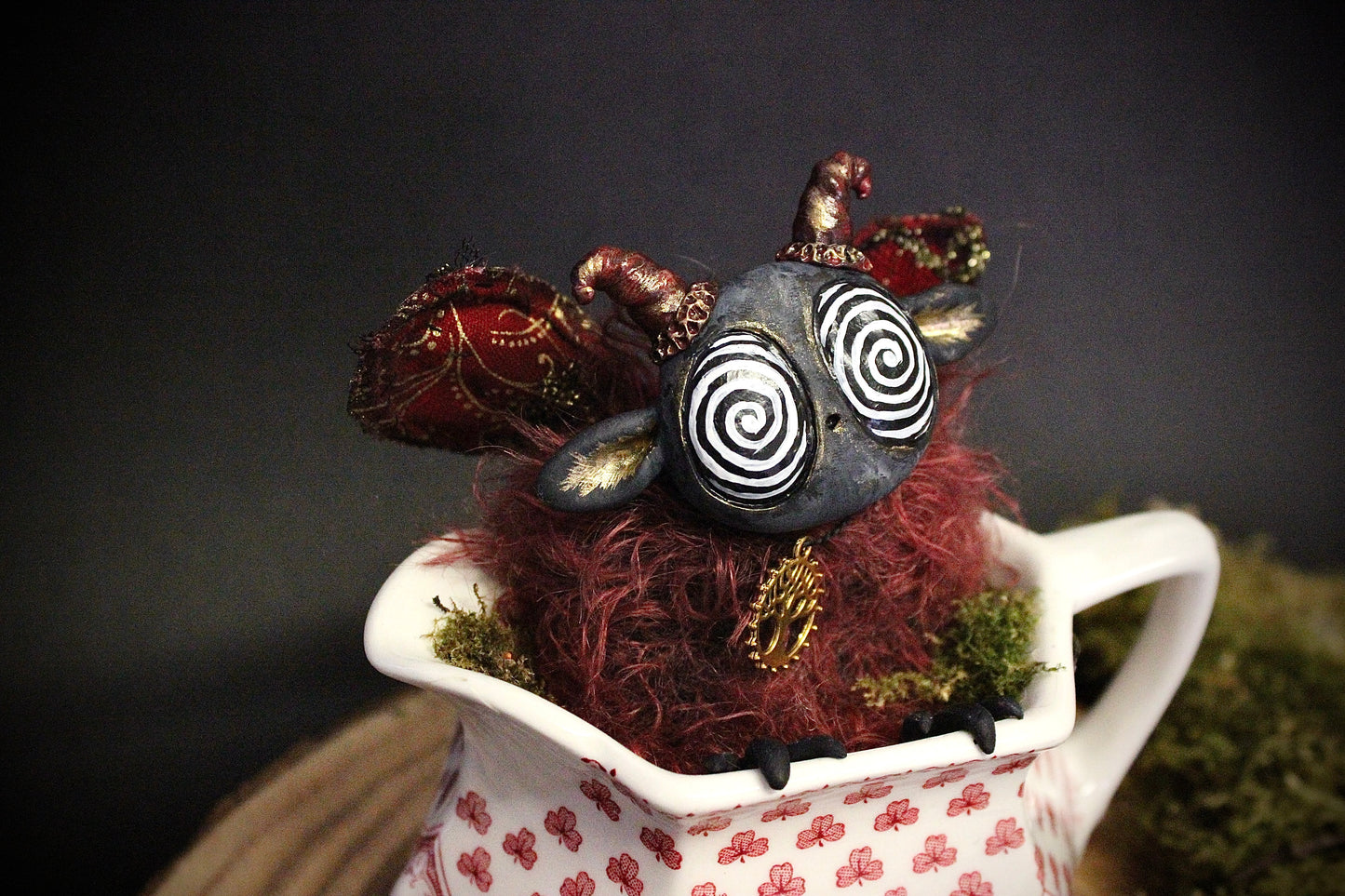 Cinnabar the Moth Teacup Critter