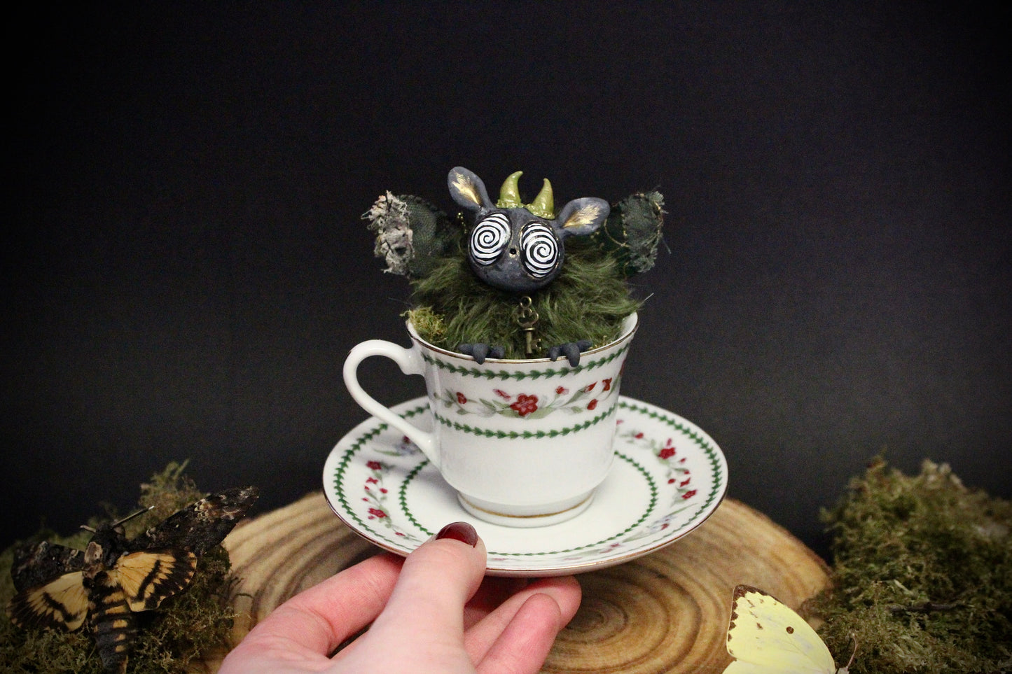 Pluto Sphinx the Moth Teacup Critter