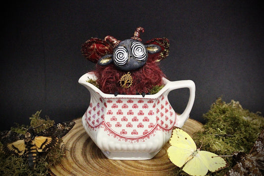 Cinnabar the Moth Teacup Critter