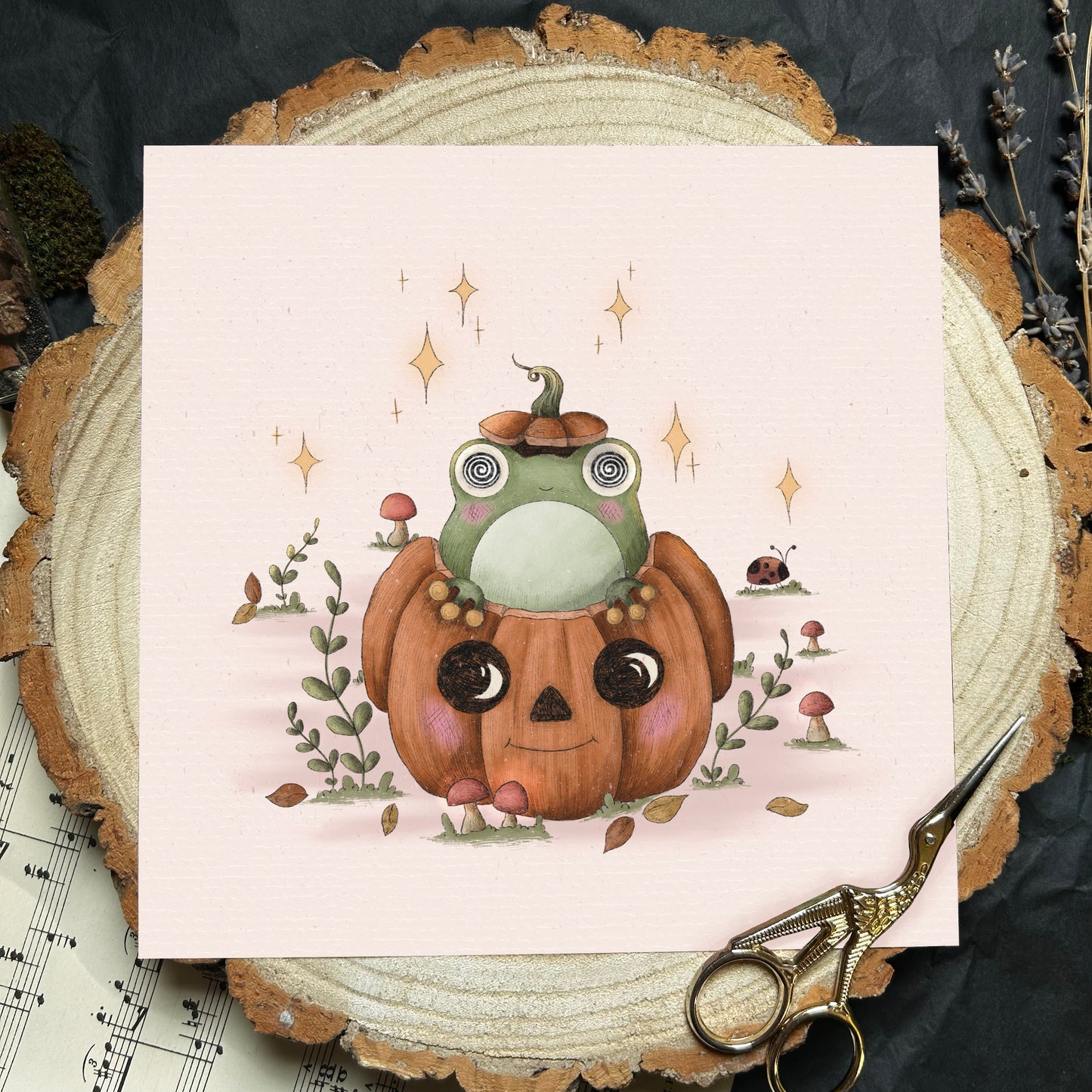 PUMPKIN FROGGY; ART PRINT