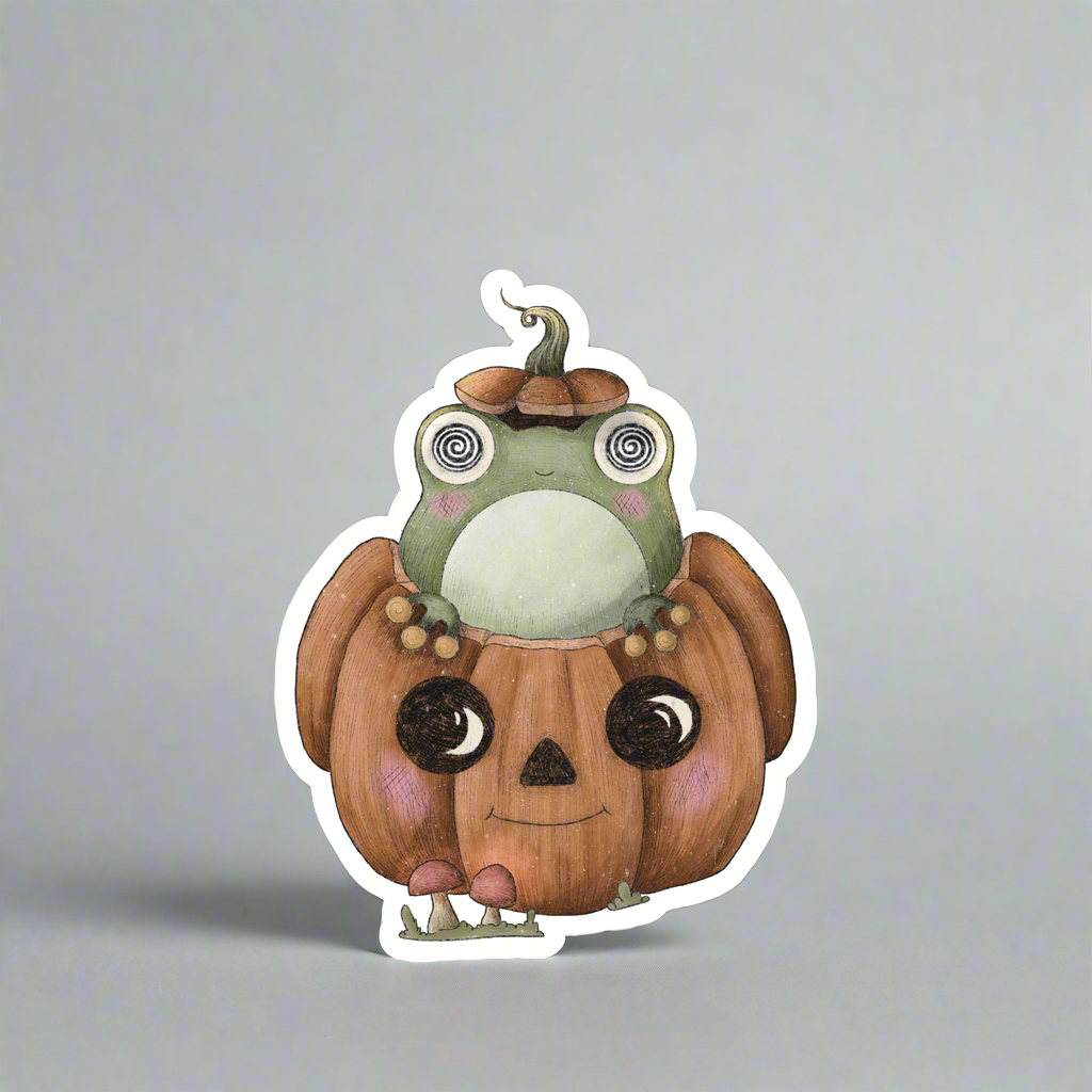 MATTE PUMPKIN FROGGY; VINYL STICKER