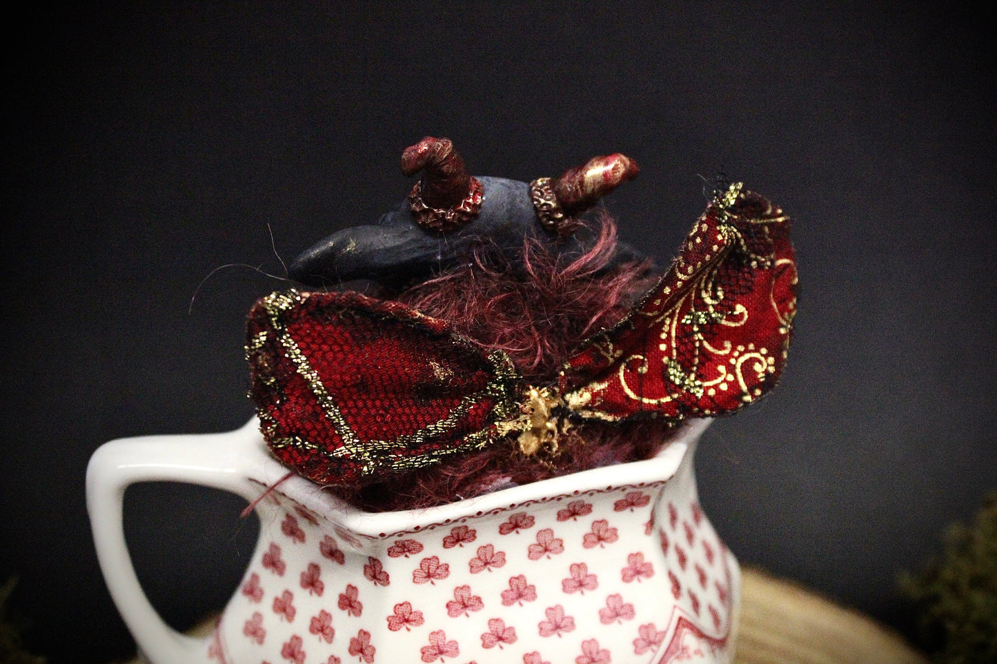 Cinnabar the Moth Teacup Critter